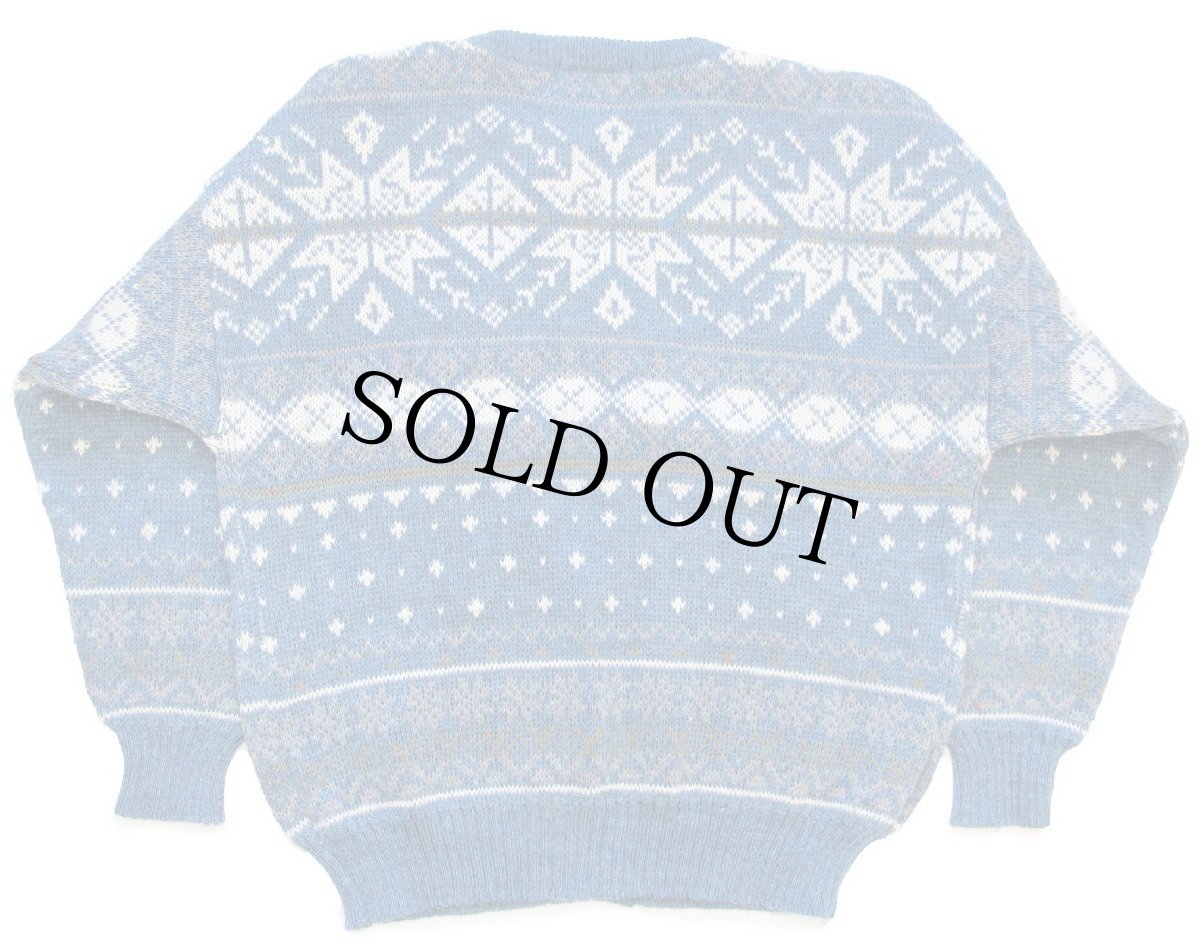 画像2: 英国製 JAMES PRINGLE WEAVERS 雪柄 ノルディック柄 ウールニット カーディガン M (2)