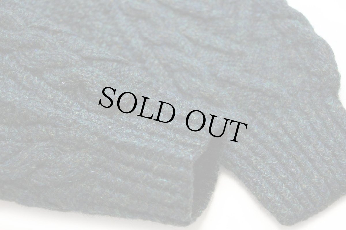 画像6: アイルランド製 Carraig Donn ケーブル編み ウール ハンドニット セーター 深緑 ミックス★フィッシャーマン (6)