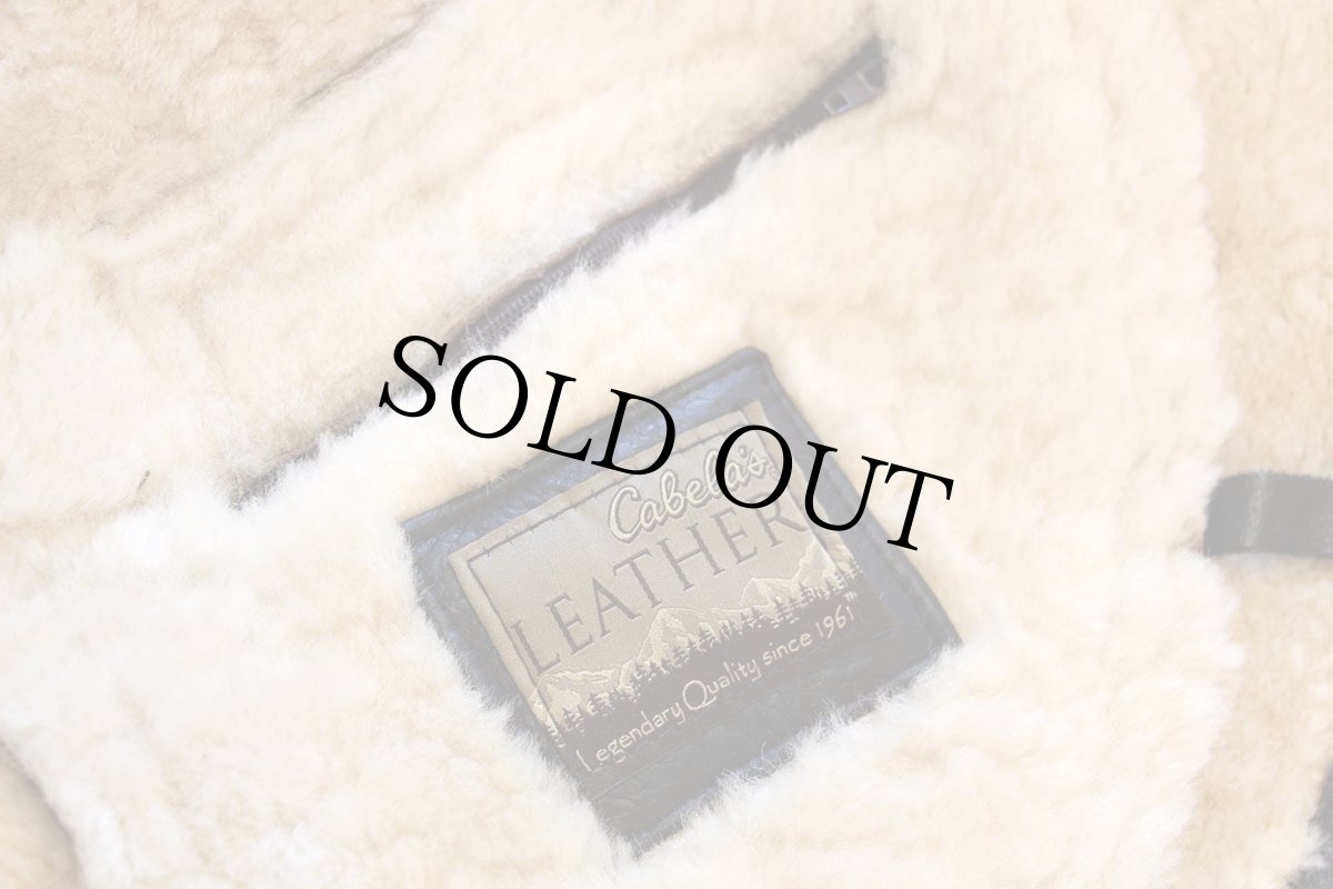 画像4: 00s Cabela'sカベラス B-3タイプ ムートン フライトジャケット 焦げ茶 XL (4)