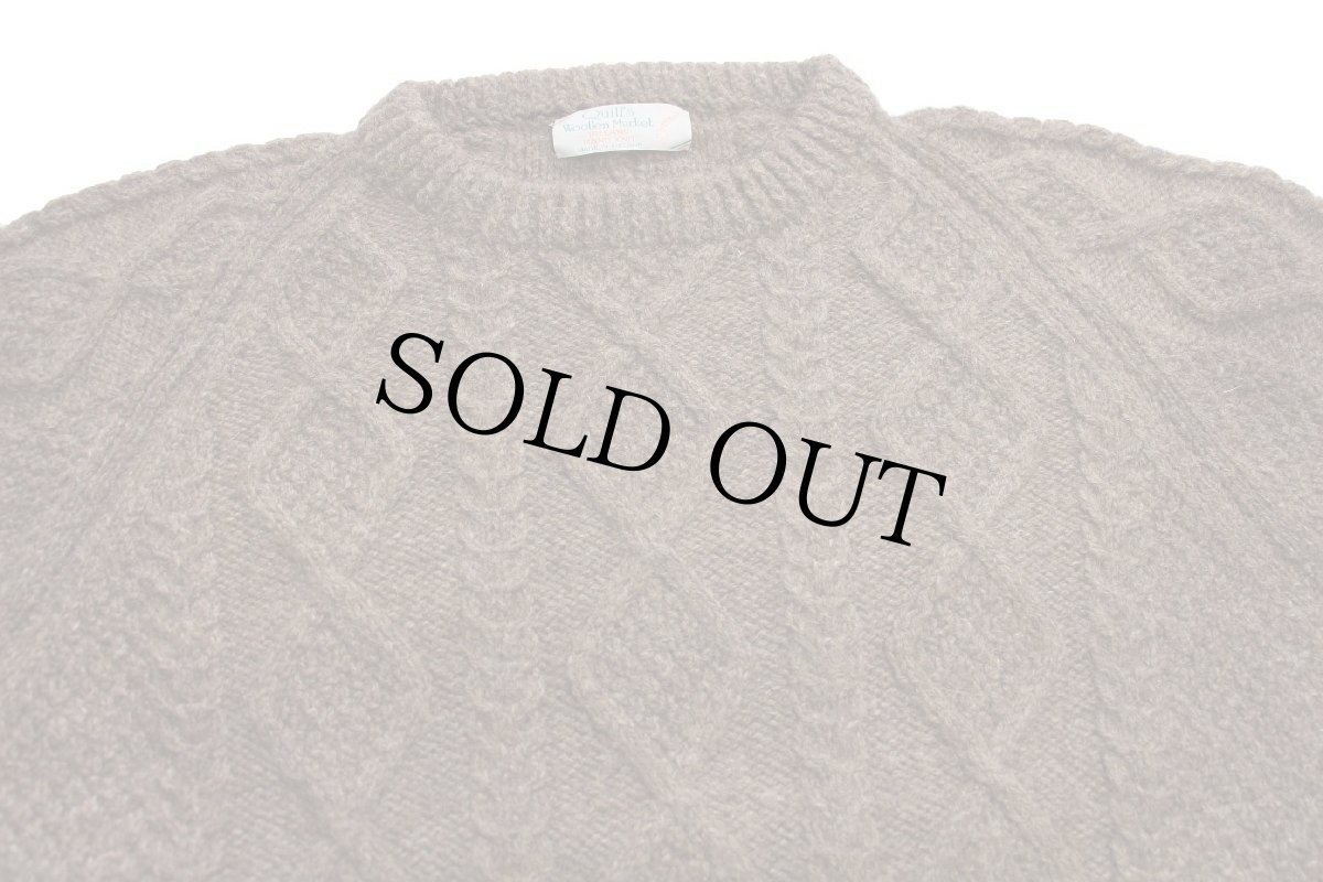 画像3: アイルランド製 Quill's ケーブル編み ウール ハンドニット セーター ブラウン ミックス★フィッシャーマン (3)