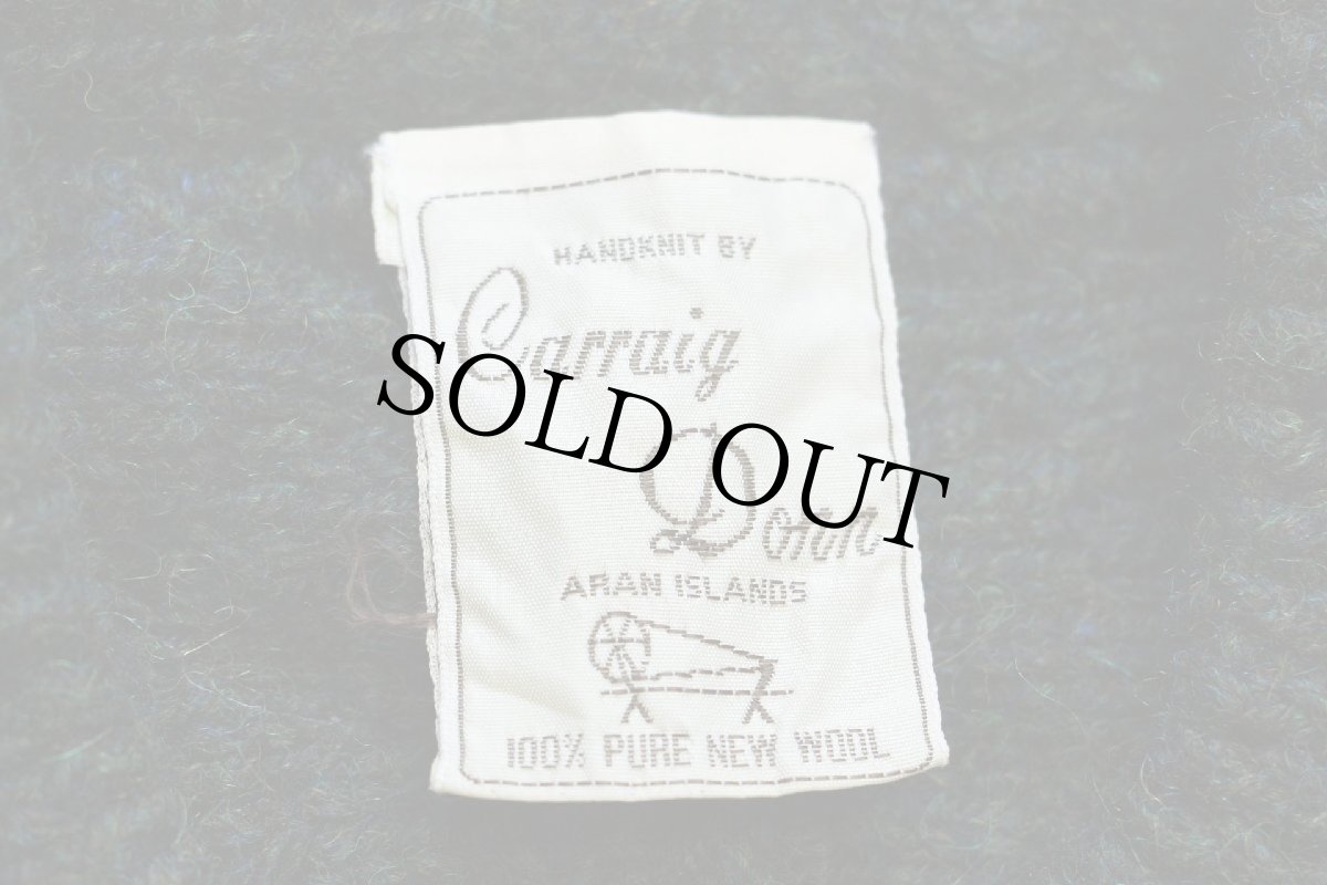 画像4: アイルランド製 Carraig Donn ケーブル編み ウール ハンドニット セーター 深緑 ミックス★フィッシャーマン (4)