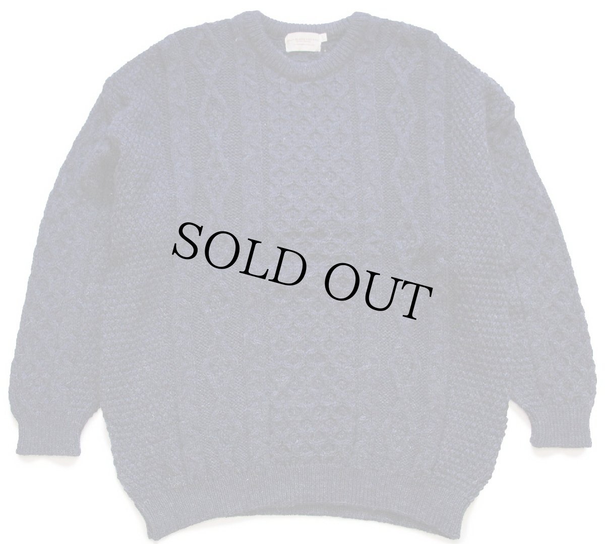 画像1: アイルランド製 ARAN ISLANDS KNITWEAR ケーブル編み ウール ハンドニット セーター 紺 XXL★特大 フィッシャーマン (1)