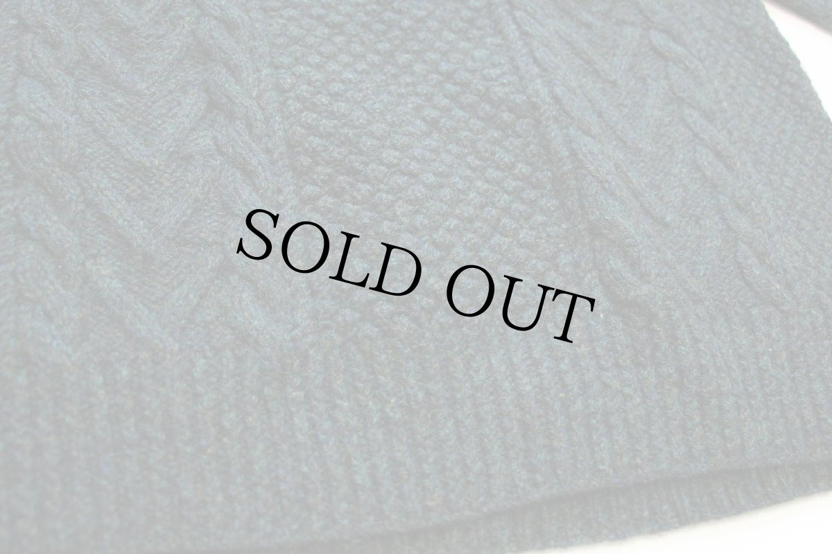 画像5: アイルランド製 Carraig Donn ケーブル編み ウール ハンドニット セーター 深緑 ミックス★フィッシャーマン (5)