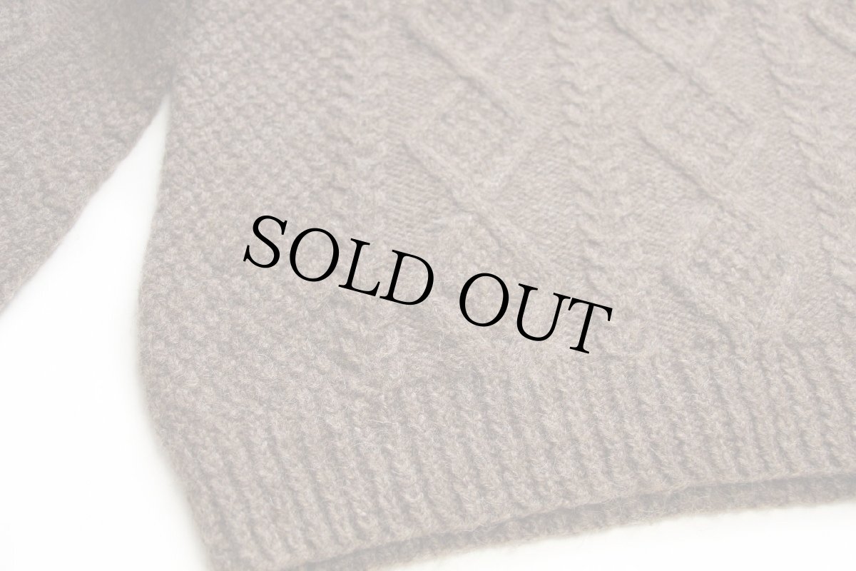 画像5: アイルランド製 Quill's ケーブル編み ウール ハンドニット セーター ブラウン ミックス★フィッシャーマン (5)