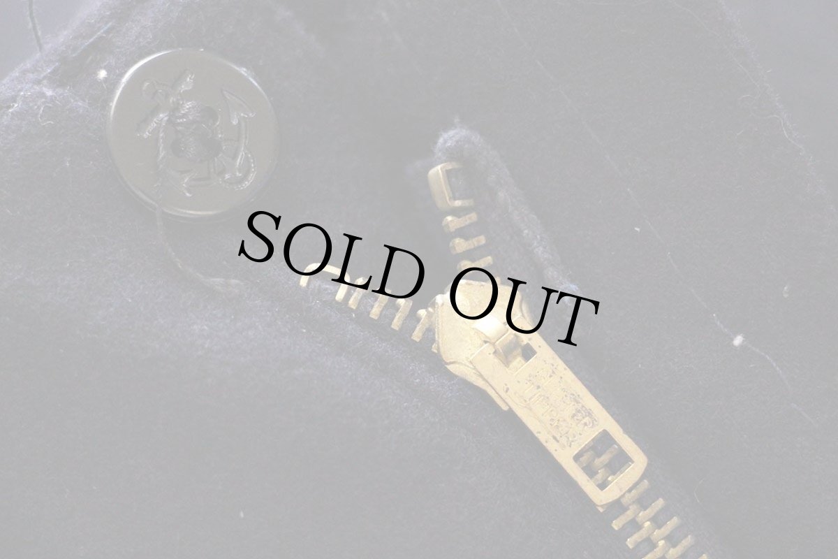 画像8: デッドストック★70s JEAN'S WEST フレア メルトン ウール セーラーパンツ 濃紺 W30 (8)