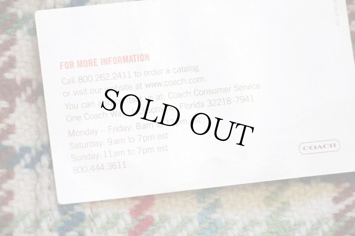 画像6: 00s COACH オールド コーチ チェック ツイード ウール×レザー 切り替え ポーチ (6)