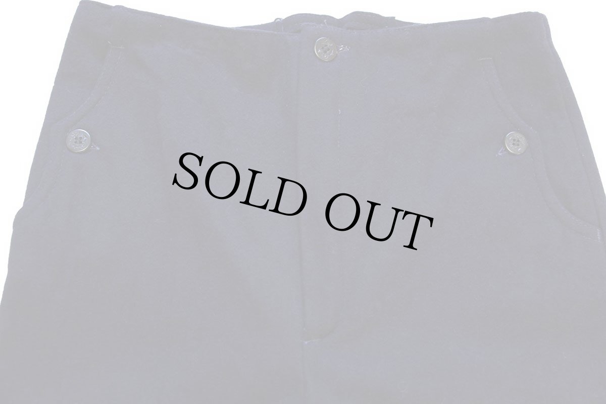 画像4: デッドストック★70s JEAN'S WEST フレア メルトン ウール セーラーパンツ 濃紺 W30 (4)