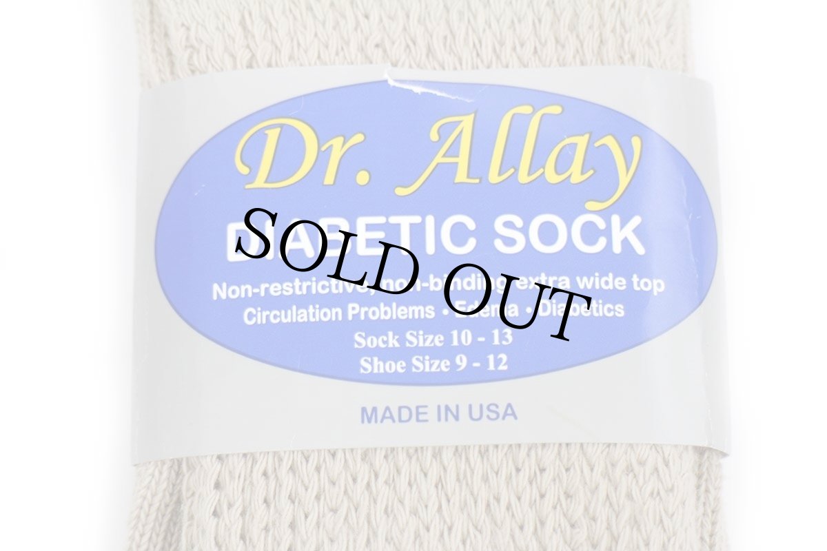 画像3: デッドストック★USA製 Dr.Allay DIABETIC SOCK 無地 ストレッチ コットン ソックス ベージュ 10-13★靴下 (3)