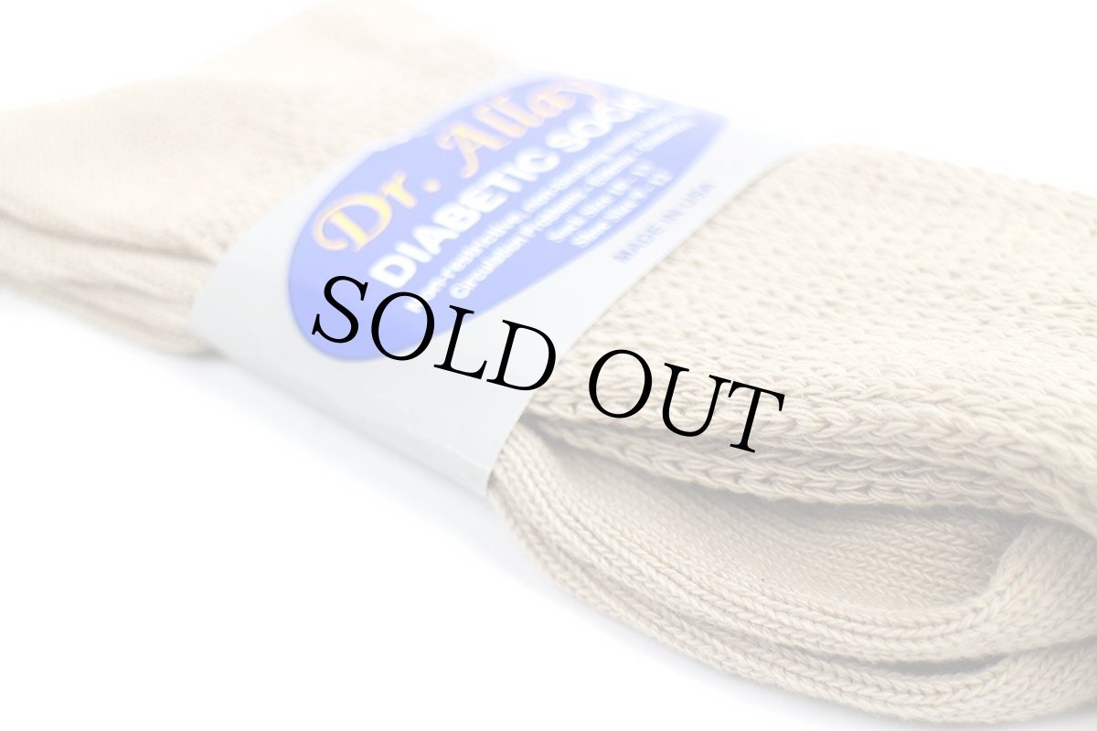 画像5: デッドストック★USA製 Dr.Allay DIABETIC SOCK 無地 ストレッチ コットン ソックス ベージュ 10-13★靴下 (5)