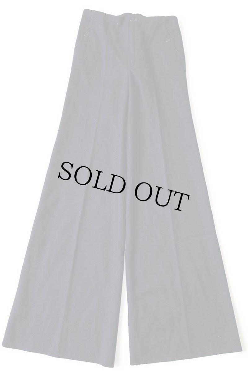 画像2: デッドストック★70s JEAN'S WEST フレア メルトン ウール セーラーパンツ 濃紺 W30 (2)