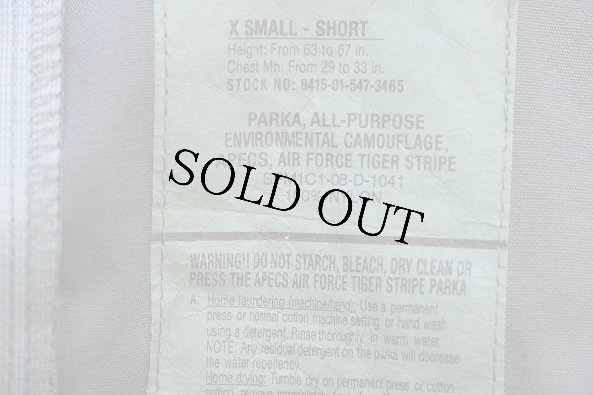 画像4: 00s 米軍 USAF APECS ABU デジタル タイガーカモ GORE-TEXゴアテックスパーカー XS-S (4)
