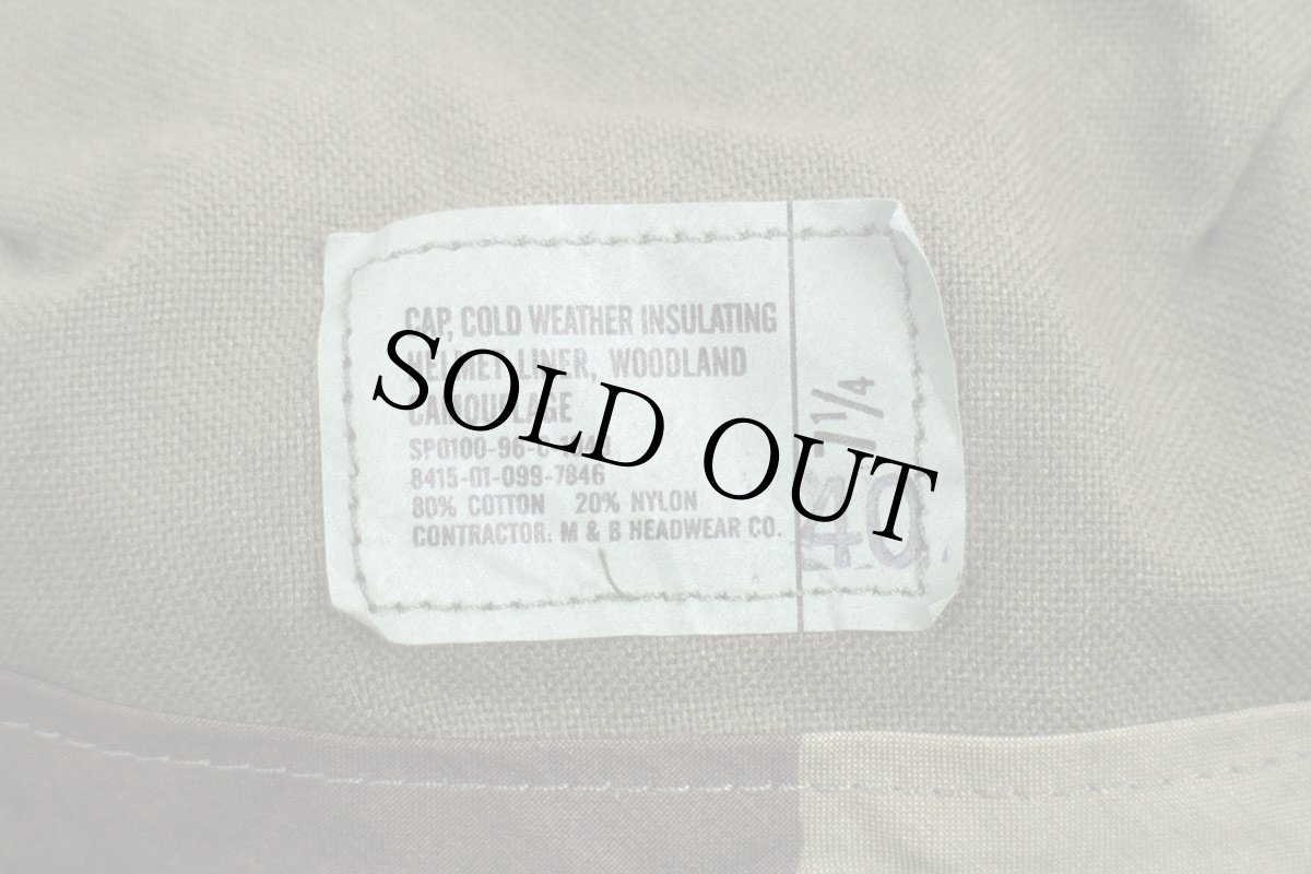 画像6: 90s 米軍 U.S.ARMY ピンズ付き ウッドランドカモ ヘルメットライナー キャップ 7 1/4 (6)