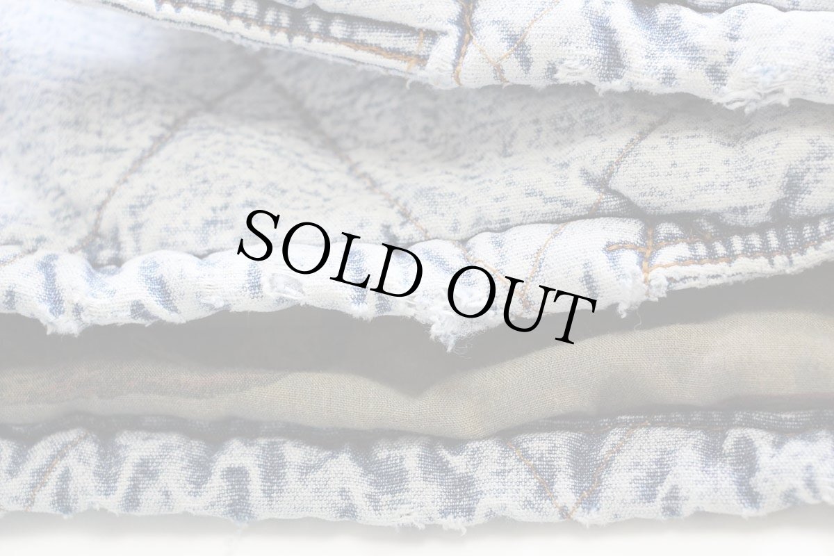 画像9: 90s イタリア製 Rifle ケミカルウォッシュ キルティング デニム ダッフルコート L★アシッド (9)