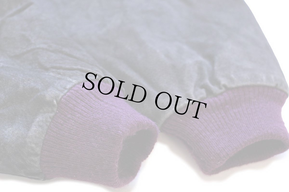 画像6: 00s ARIZONA マルチカラー 切り替え キルティングライナー スエードレザージャケット 紫×緑×黒 L (6)