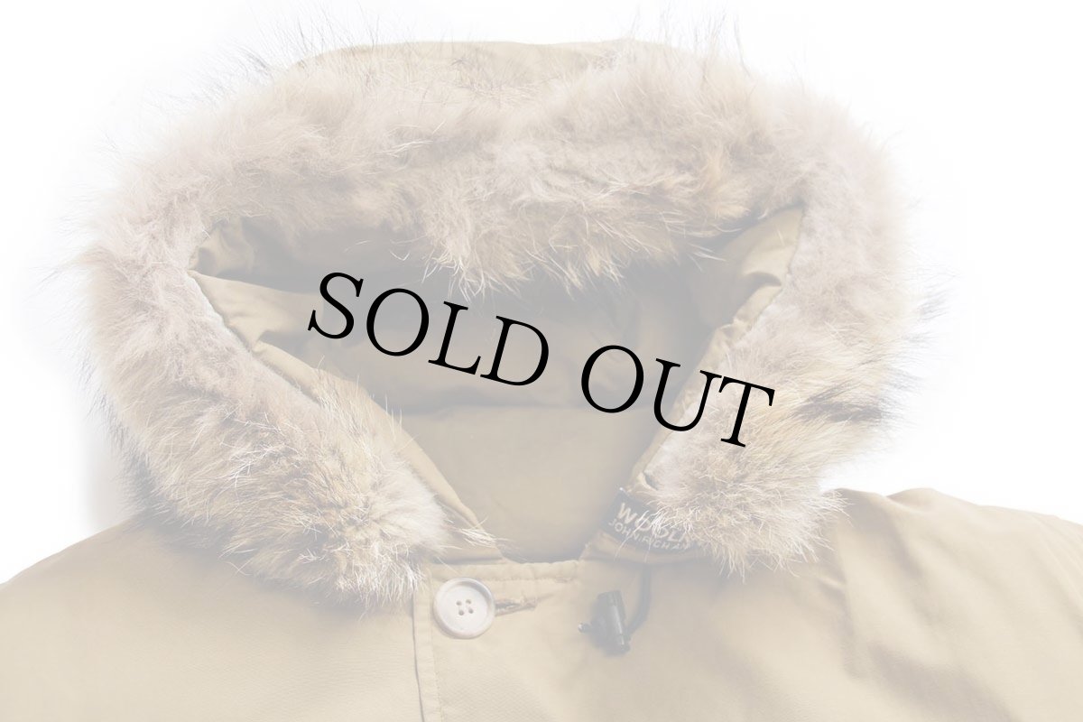 画像3: 00s USA製 WOOLRICH JOHN RICH&BROS ウールリッチ コヨーテファー アークティックパーカー ダウンコート カーキ L★B-9タイプ (3)