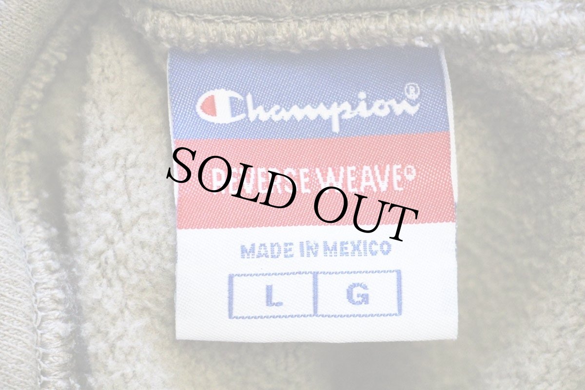 画像5: 00s メキシコ製 Championチャンピオン 無地 目無し リバースウィーブ スウェットパーカー グレーベージュ L★フーディー ブランク (5)