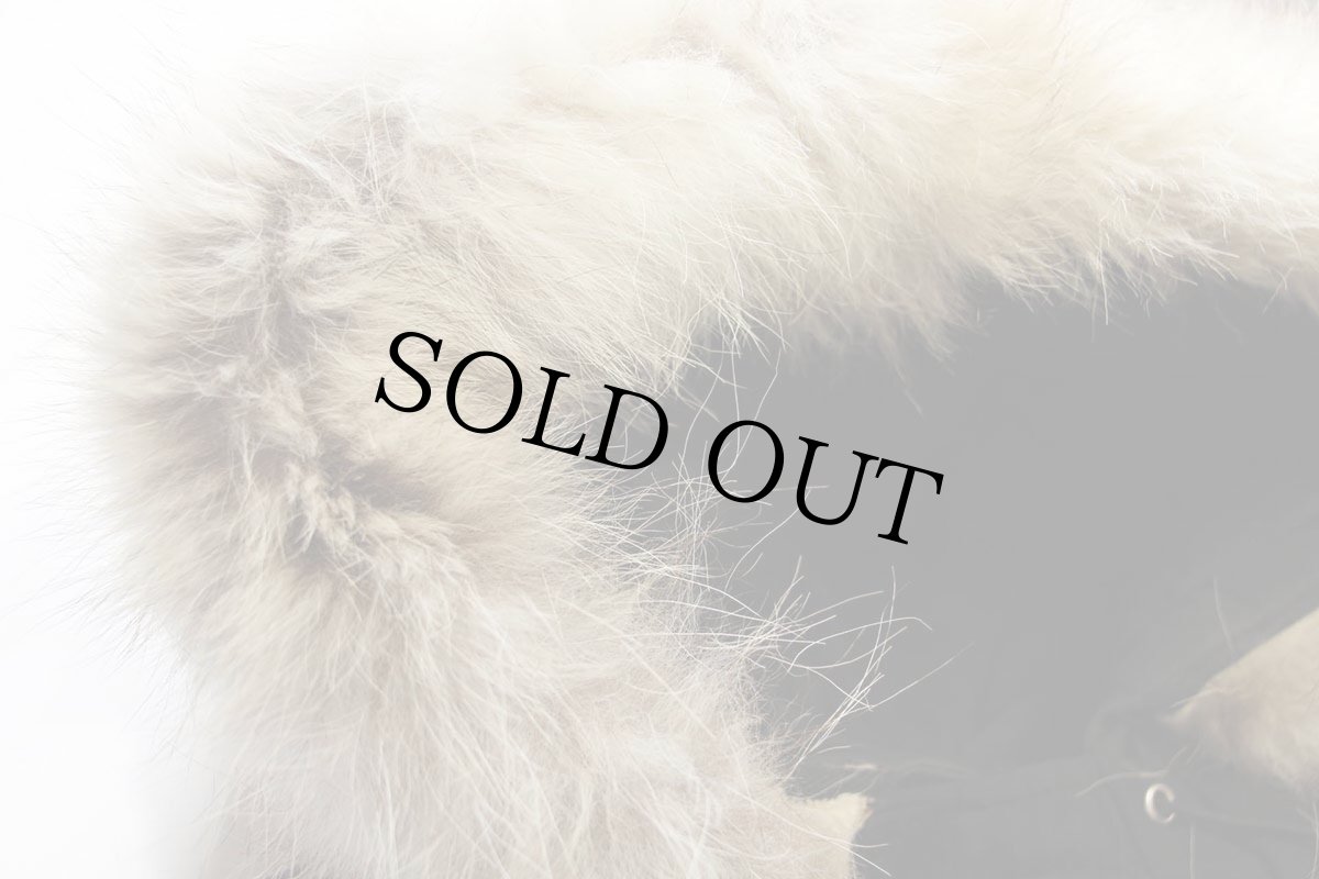 画像7: 90s RIFLE コヨーテファー ダウンコート 黒 M★アークティックパーカー B-9タイプ  (7)