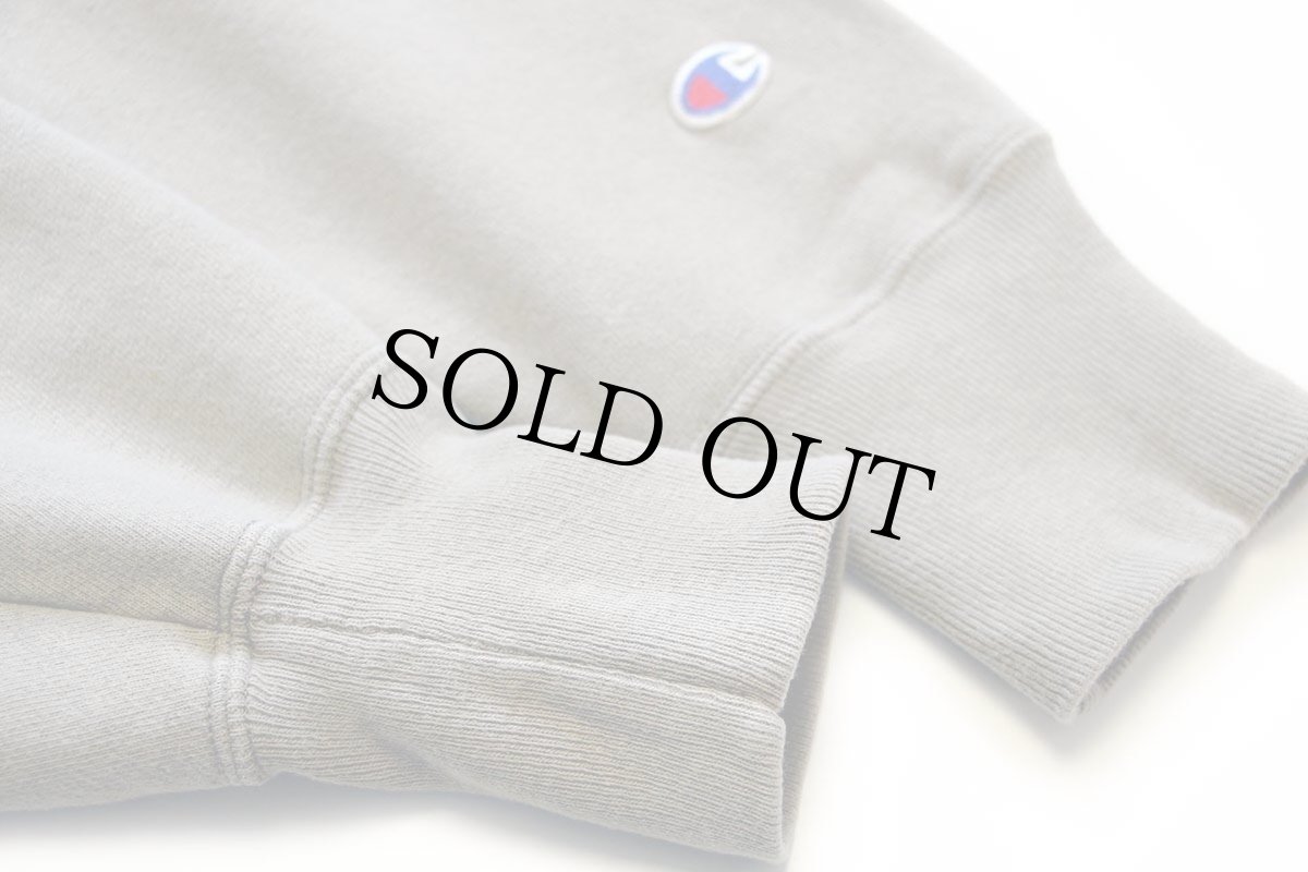 画像6: 00s メキシコ製 Championチャンピオン 無地 目無し リバースウィーブ スウェットパーカー グレーベージュ L★フーディー ブランク (6)