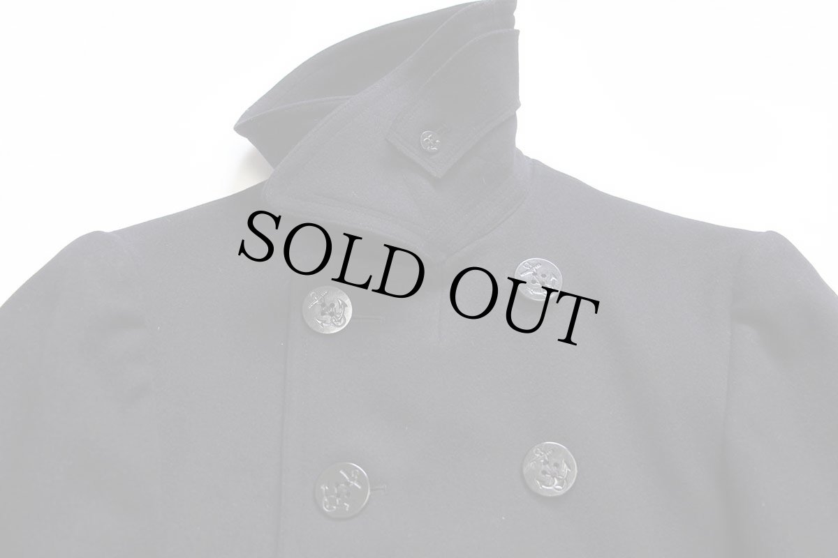 画像3: 40s 米軍 U.S.NAVY NAVAL 10ボタン メルトン ウール ピーコート 濃紺★B (3)