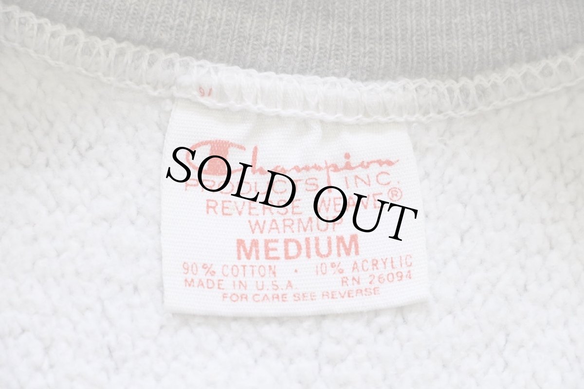 画像5: 70s USA製 Championチャンピオン 単色タグ U W SOCCER ステンシル リバースウィーブ スウェット 杢グレー M (5)