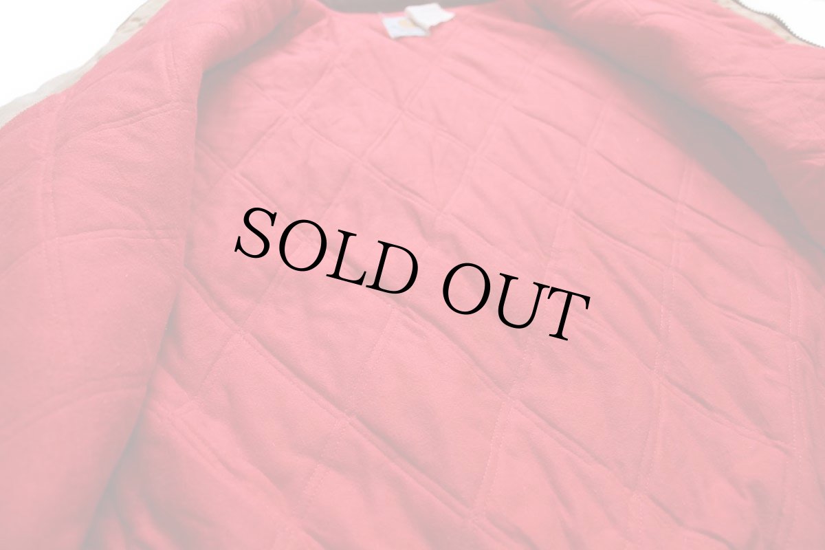 画像5: 80s USA製 carharttカーハート キルティングライナー ダック地 サンタフェジャケット 茶 フェード XL (5)