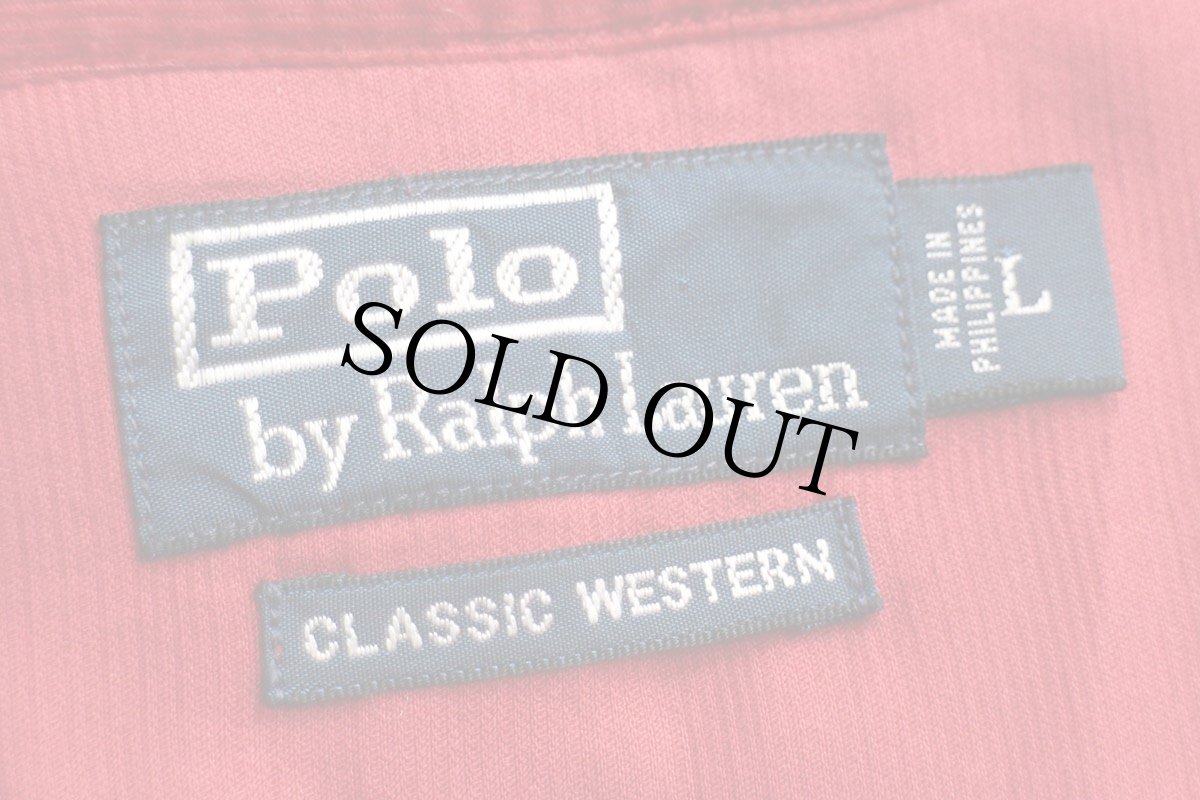 画像4: 00s ポロ ラルフローレン CLASSIC WESTERN コットン コーデュロイ ウエスタンシャツ 赤 L (4)