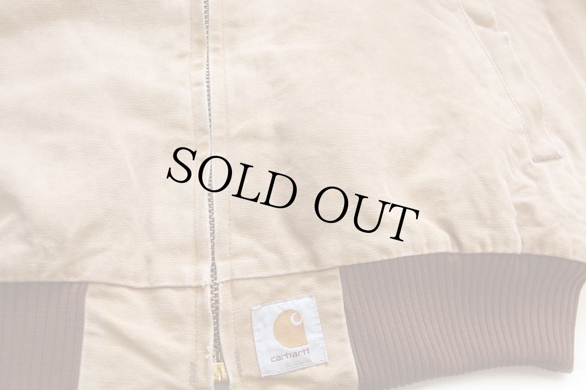 画像6: 80s USA製 carharttカーハート キルティングライナー ダック地 サンタフェジャケット 茶 フェード XL (6)