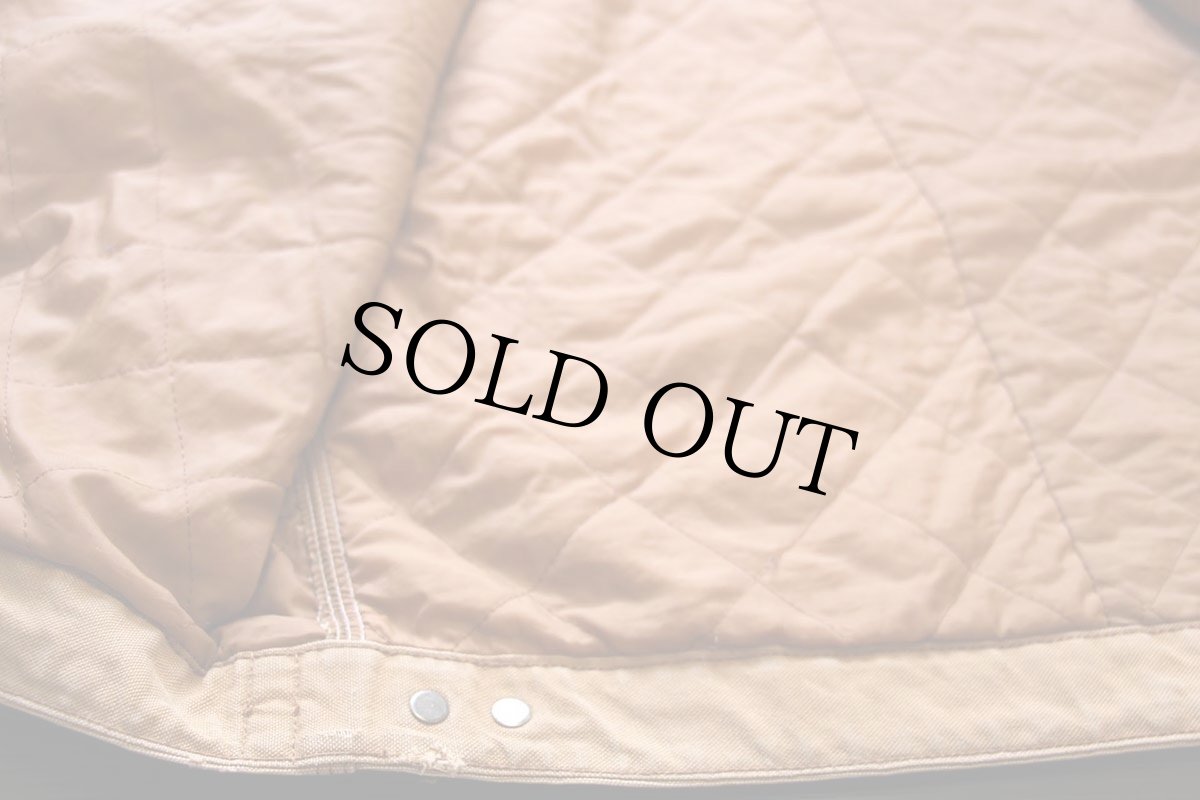 画像5: 80s USA製 carharttカーハート キルティングライナー ダック地 デトロイトジャケット 茶 フェード (5)