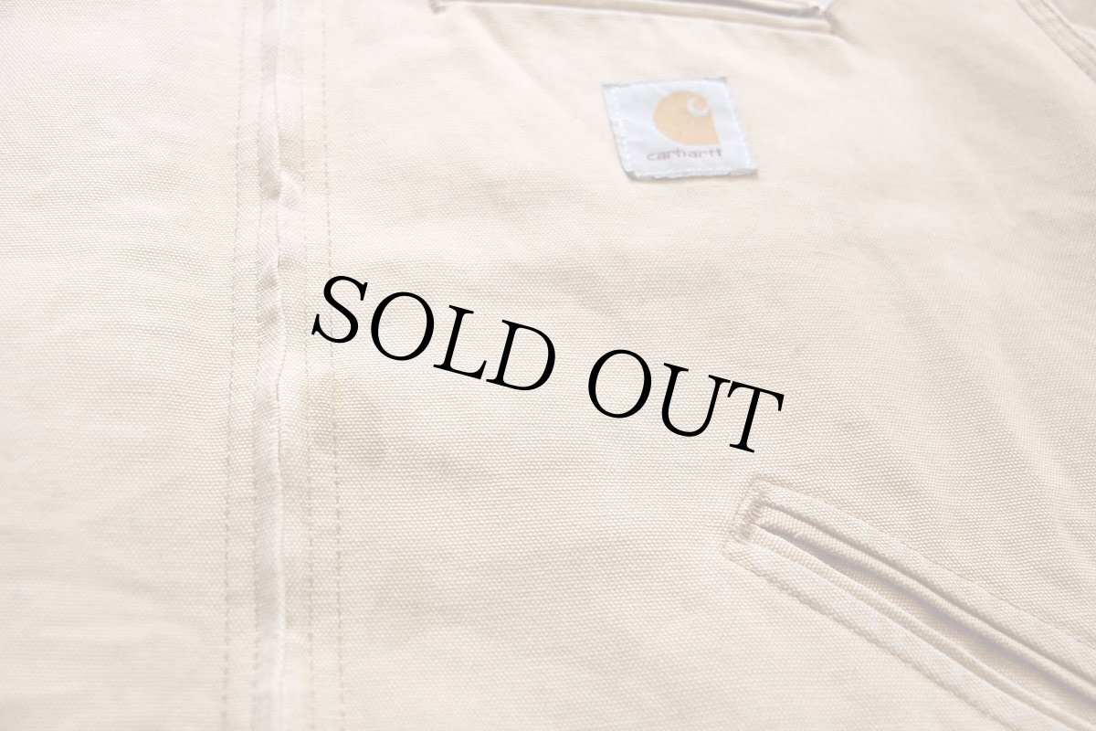 画像6: 80s USA製 carharttカーハート キルティングライナー ダック地 デトロイトジャケット 茶 フェード (6)