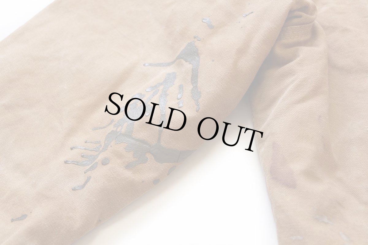 画像7: 00s USA製 carharttカーハート Paragon 刺繍 ペンキ飛び ブランケットライナー ダックジャケット 4ポケット ボロ L (7)