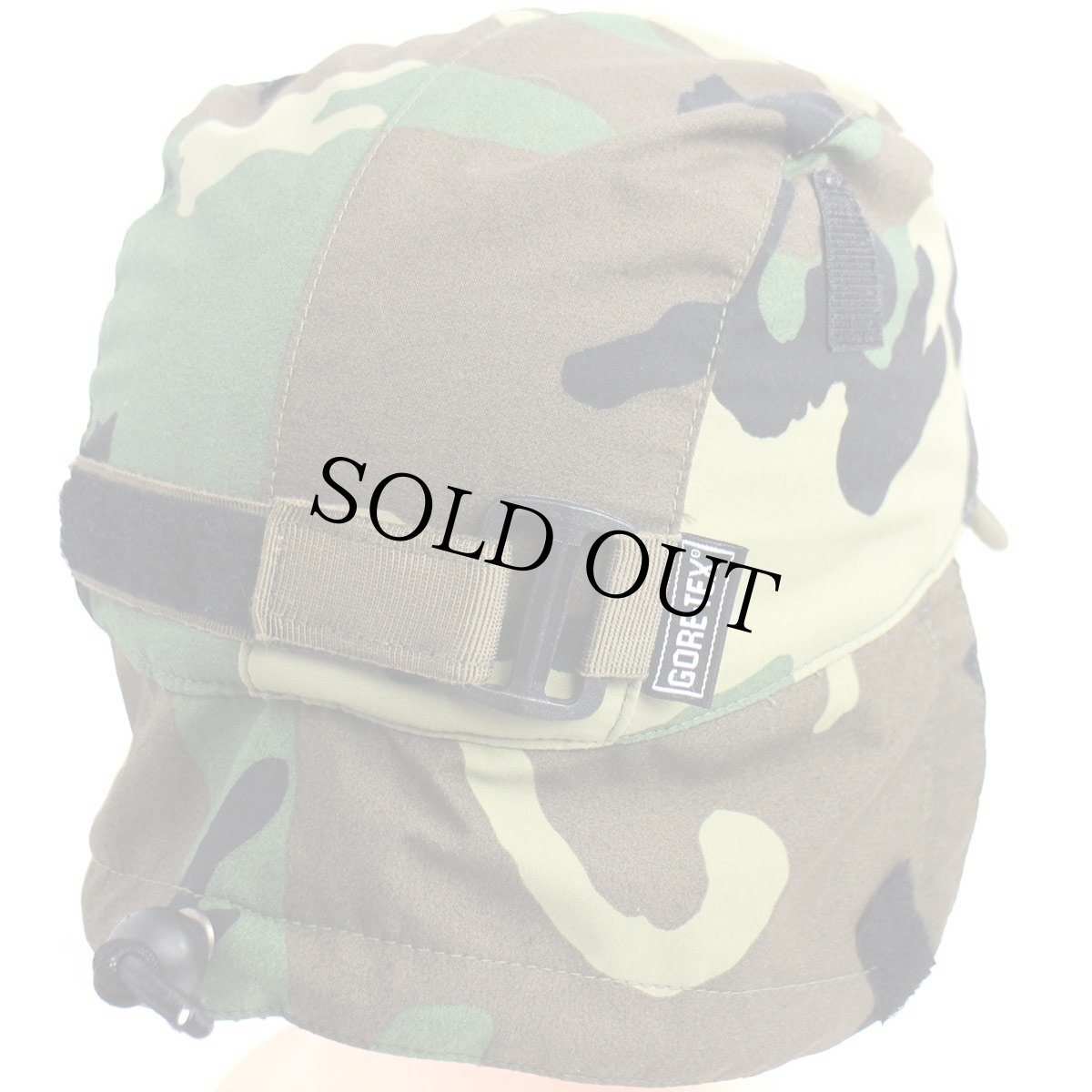 画像4: 90s イタリア軍 ウッドランドカモ フリースライナー 耳当て付き GORE-TEXゴアテックス ナイロン キャップ (4)