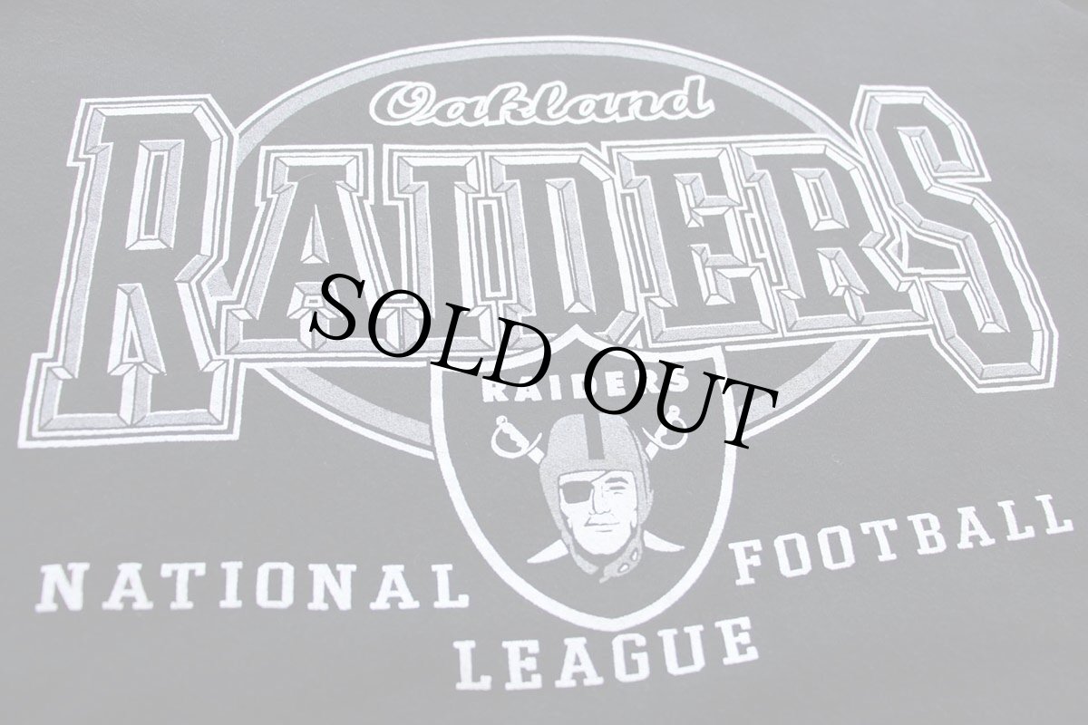 画像4: 90s USA製 NFL Oakland RAIDERS スウェットパーカー 黒 XXL★特大 フーディー (4)