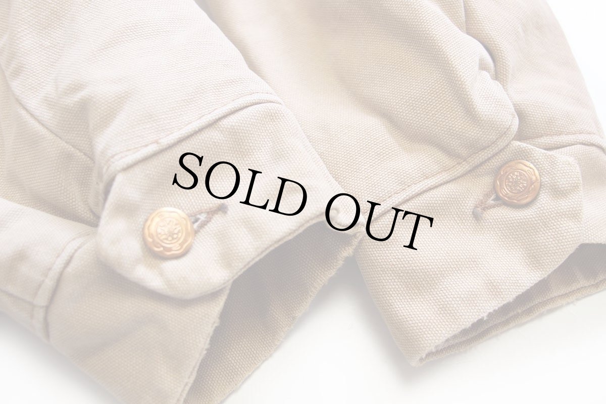 画像6: 70s UNKNOWN ブランケットライナー ダック地 チョアコート カバーオール 茶 フェード (6)