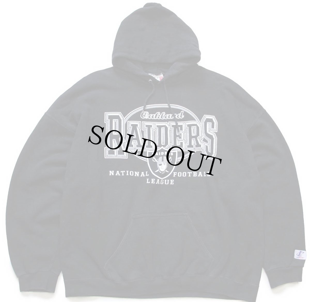 画像1: 90s USA製 NFL Oakland RAIDERS スウェットパーカー 黒 XXL★特大 フーディー (1)