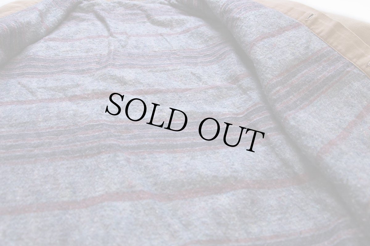 画像4: 70s UNKNOWN ブランケットライナー ダック地 チョアコート カバーオール 茶 フェード (4)