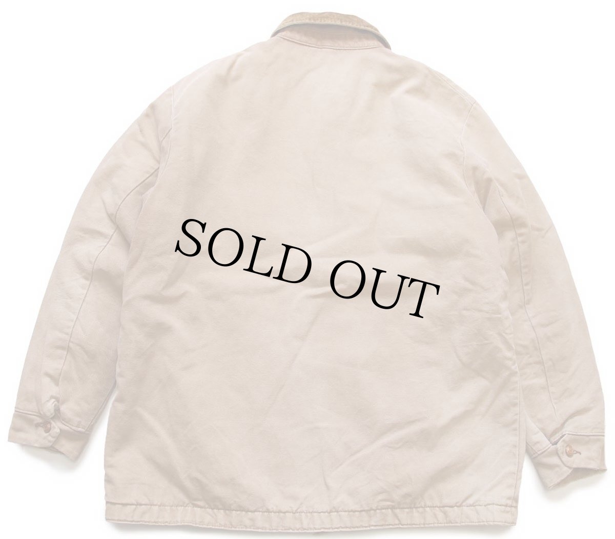 画像2: 70s UNKNOWN ブランケットライナー ダック地 チョアコート カバーオール 茶 フェード (2)