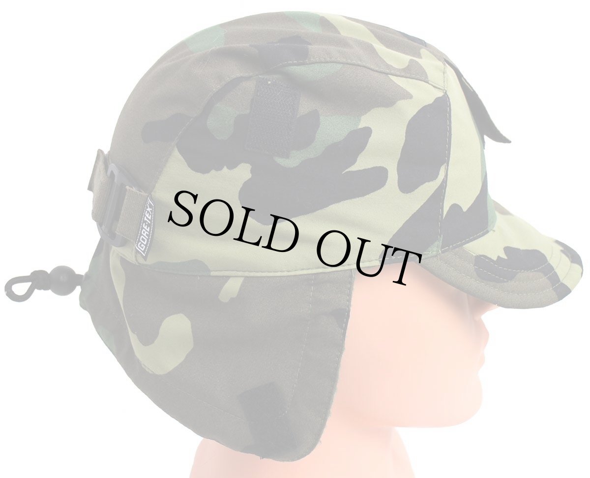 画像3: 90s イタリア軍 ウッドランドカモ フリースライナー 耳当て付き GORE-TEXゴアテックス ナイロン キャップ (3)