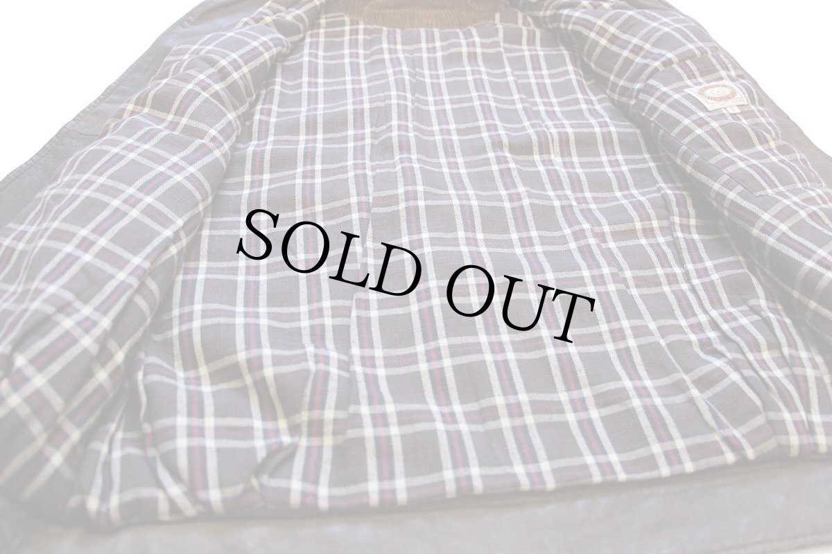 画像5: 80s BANANA REPUBLICバナナリパブリック タータンチェック コットンライナー ヌバック レザーベスト グレーブラウン S (5)