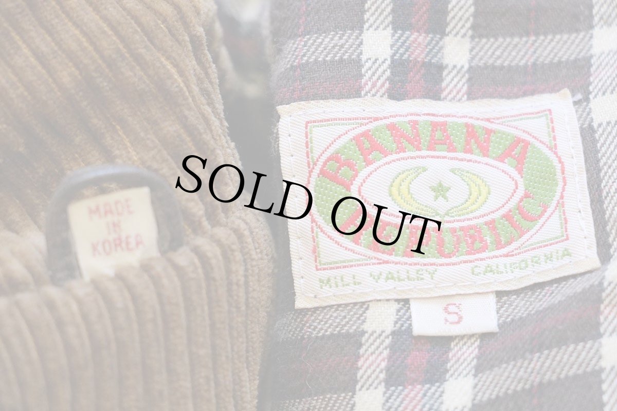 画像4: 80s BANANA REPUBLICバナナリパブリック タータンチェック コットンライナー ヌバック レザーベスト グレーブラウン S (4)