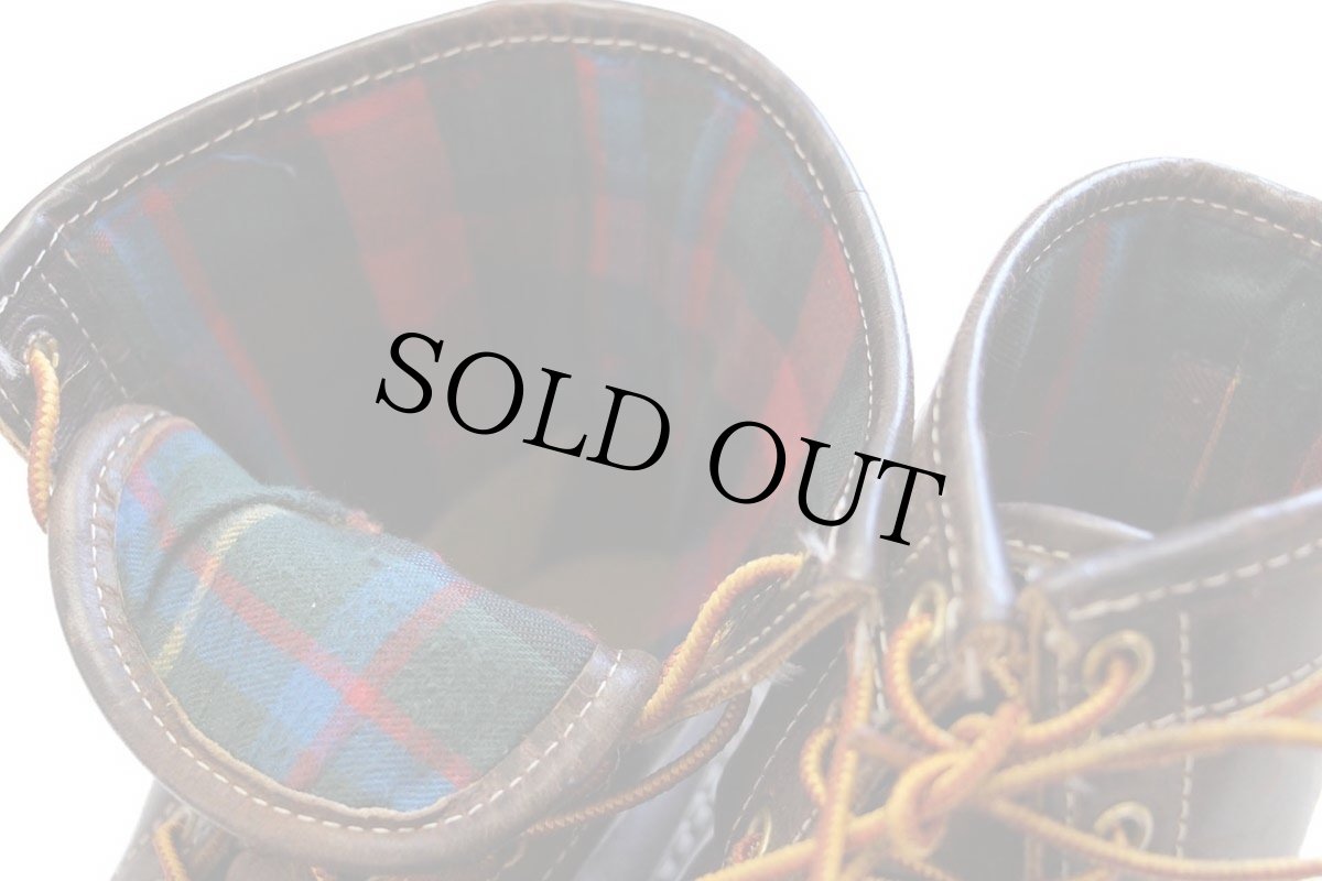 画像7: USA製 L.L.Bean チェックライナー 6ホール ビーンブーツ ブラウン×ブラウン 7M (7)