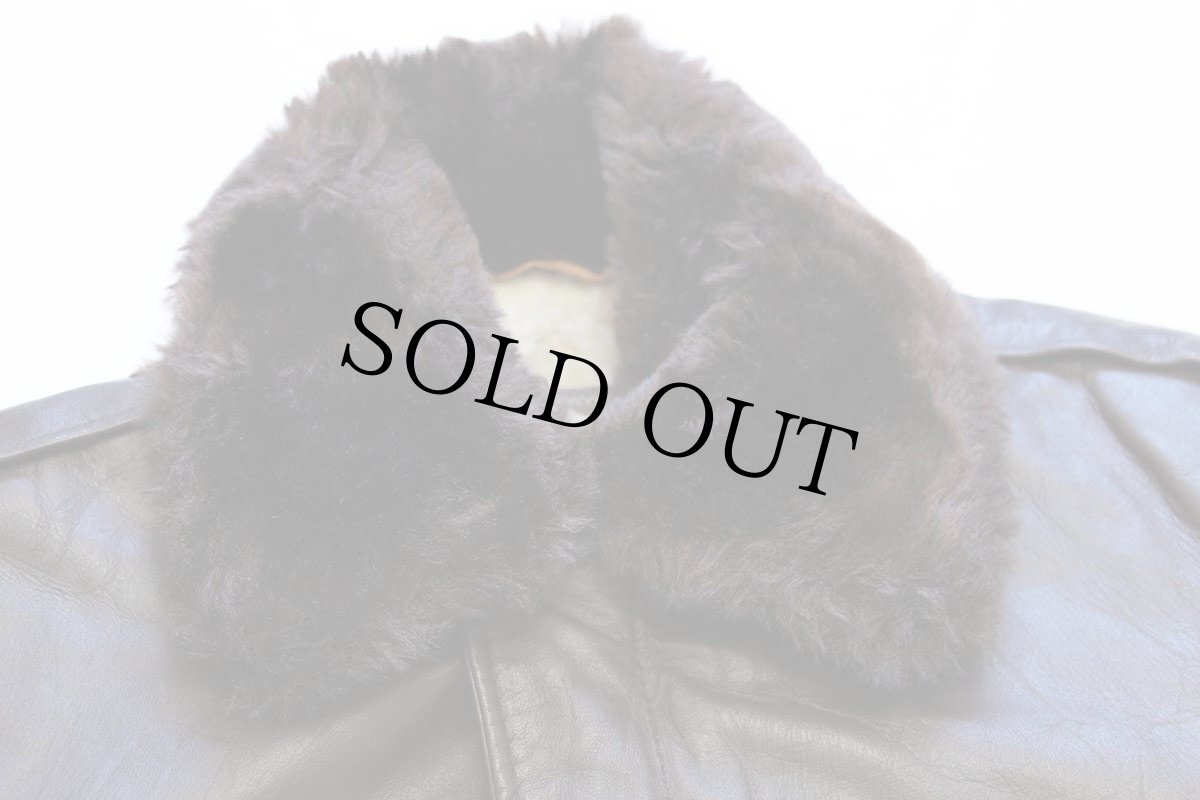 画像3: 70s UNKNOWN A-2タイプ 襟ボア&ライナー フライト レザージャケット 焦げ茶 36 (3)