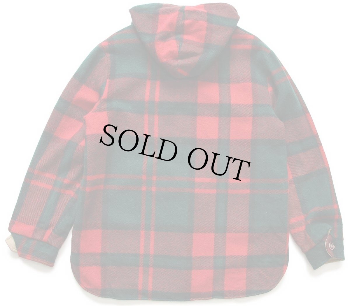 画像2: 70s Woolrichウールリッチ タータンチェック×無地 リバーシブル ウールシャツジャケット パーカー M (2)