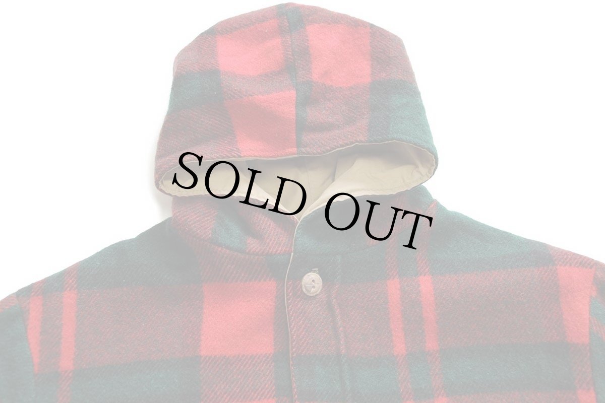 画像3: 70s Woolrichウールリッチ タータンチェック×無地 リバーシブル ウールシャツジャケット パーカー M (3)