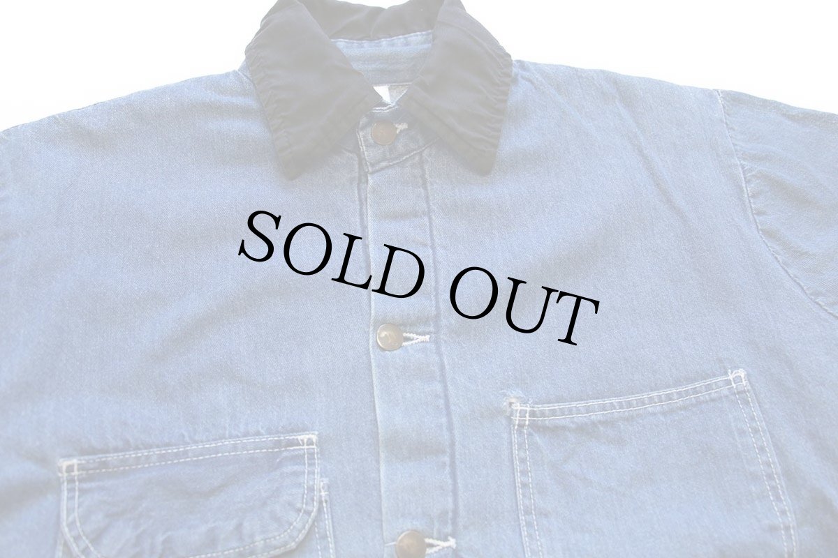 画像3: Bob Barker フリースライナー デニム チョアコート カバーオール (3)