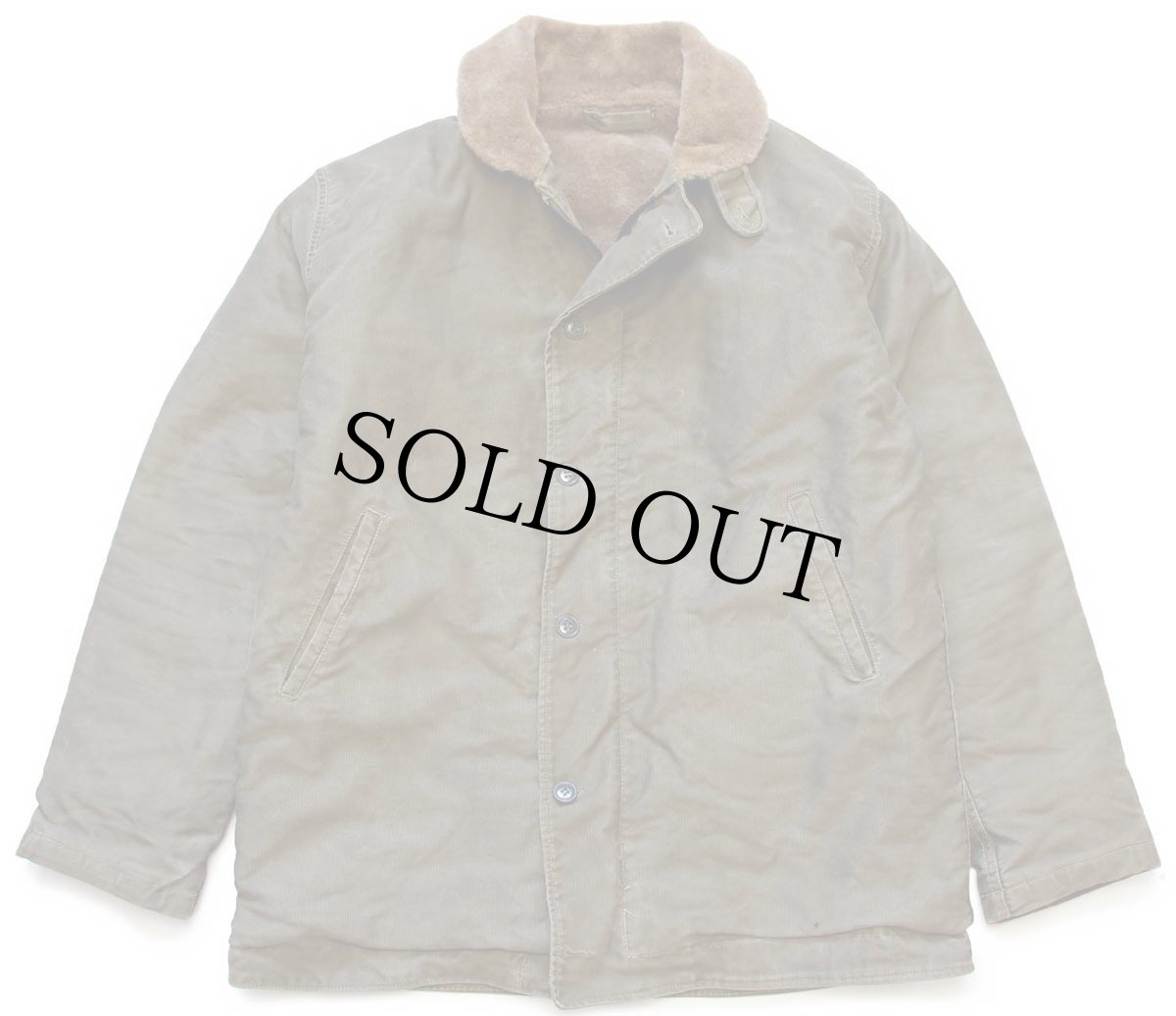 画像1: ビンテージ イタリア軍 チンスト付き ボアライナー デッキジャケット オリーブ★N-1 (1)