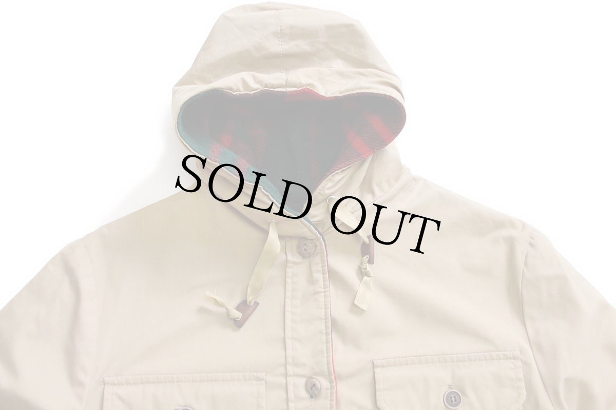 画像9: 70s Woolrichウールリッチ タータンチェック×無地 リバーシブル ウールシャツジャケット パーカー M (9)