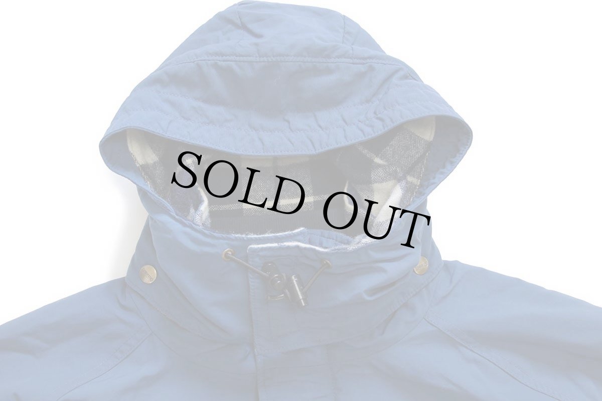 画像3: 90s USA製 LANDS'ENDランズエンド タータンチェック ウールライナー ナイロン マウンテンパーカー 紺 XL (3)