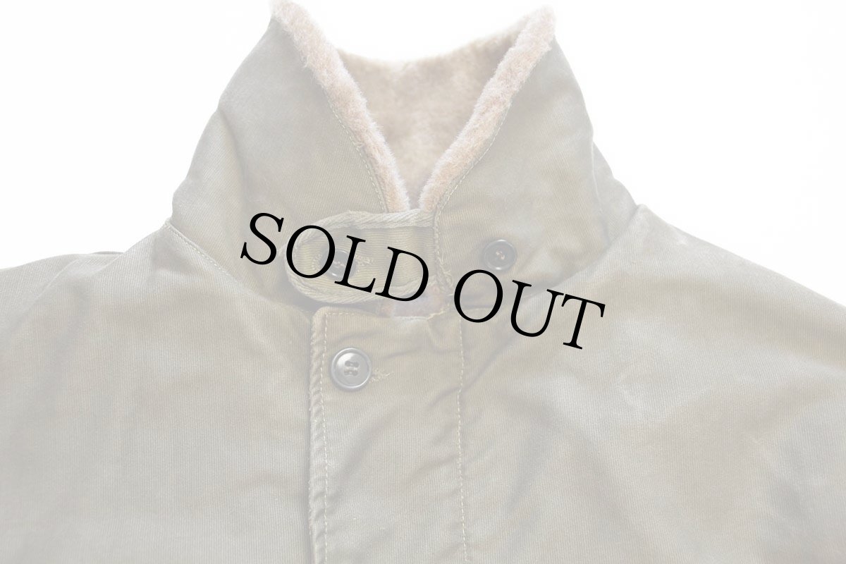 画像3: ビンテージ イタリア軍 チンスト付き ボアライナー デッキジャケット オリーブ★N-1 (3)