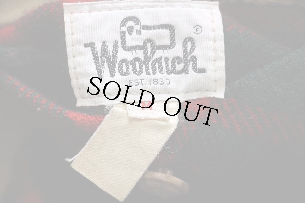 画像6: 70s Woolrichウールリッチ タータンチェック×無地 リバーシブル ウールシャツジャケット パーカー M (6)