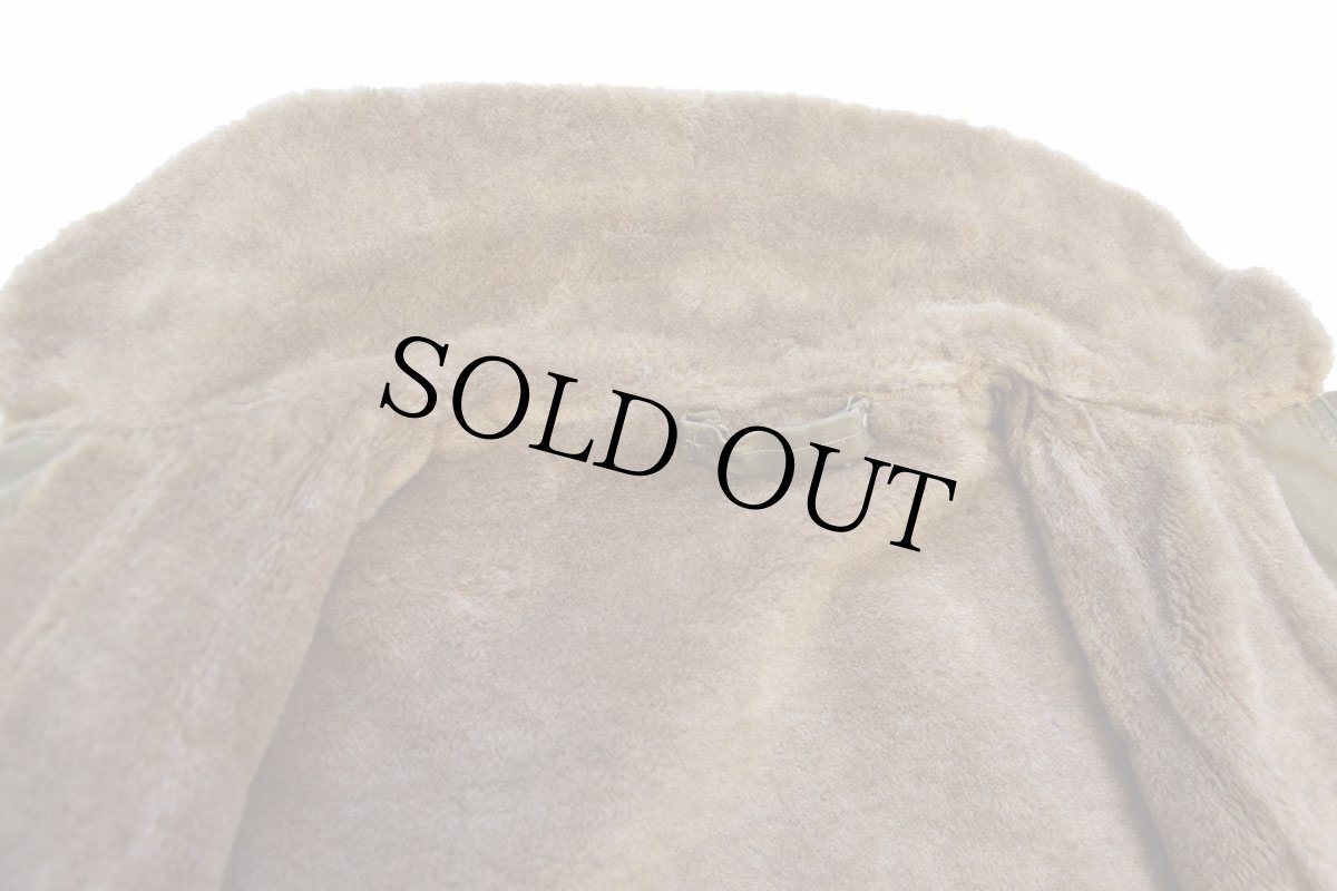 画像4: ビンテージ イタリア軍 チンスト付き ボアライナー デッキジャケット オリーブ★N-1 (4)